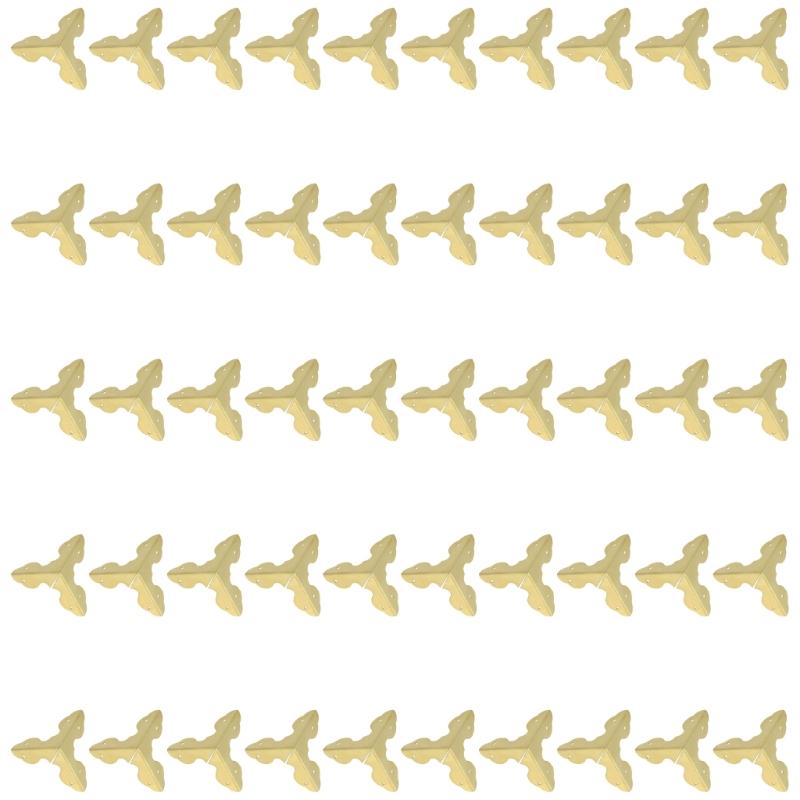 50pcs Sturdy Metal Corner Protectors Convenient for Stair and Cabinets with Antique Designs Home Decoration Use