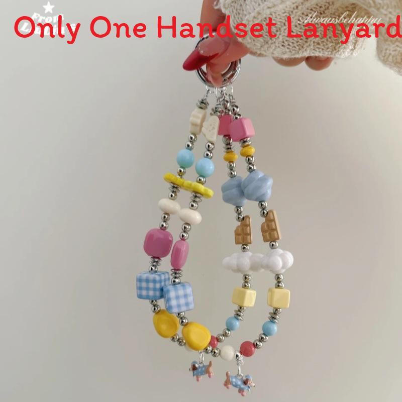 Cartoon Dachshund Phone Chain With Beaded Pvc Strap For Cute Mobile Accessories