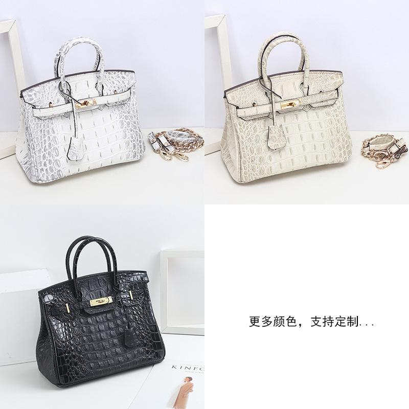 Commercio estero nuova borsa in pelle atmosferica platino borsa a mano con motivo a spina di coccodrillo borsa a spalla singola crossbody alla moda borsa grande da donna