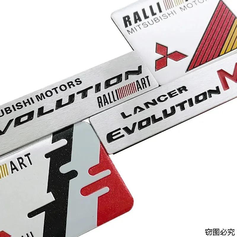 Car Emblem Aluminum Alloy Auto Fender Trunk Badge Stickers For Mitsubishi Ralliart ASX Eclipse Galant Mirage Montero L200 EVO UG2