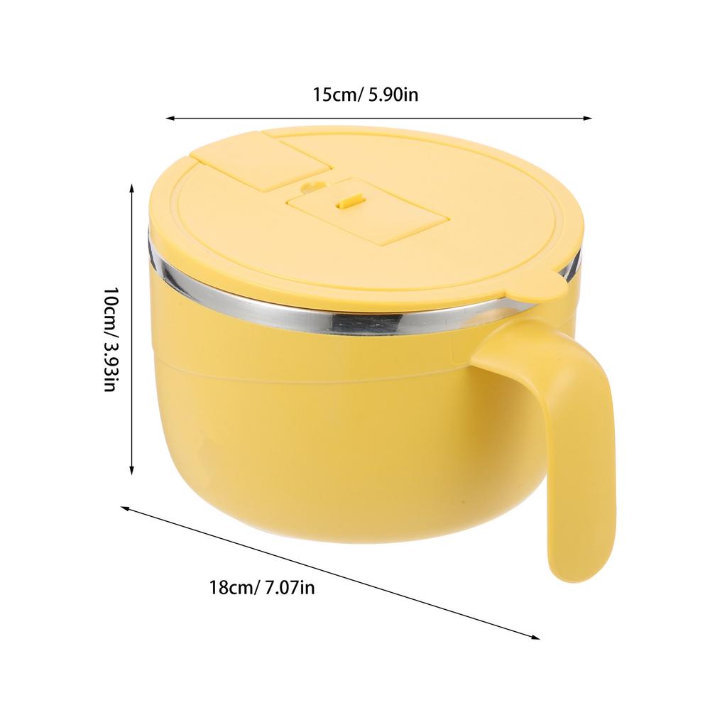 Stainless Steel Noodle Bowl 304 Insulated Leak-Proof Soup Container Anti-Scald Handle Reusable Bento Box For Ramen Rice