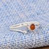 Red Gemstone Adjustable Ring In 925 Sterling Silver | Minimalist Open Ring | Handmade Stackable Jewelry Gift for Women