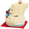 Ale-net Seven Lucky Cats Treasure Ship Cream-Colored Lucky Charm Good Luck Maneki-neko Ceramic Seto Ware