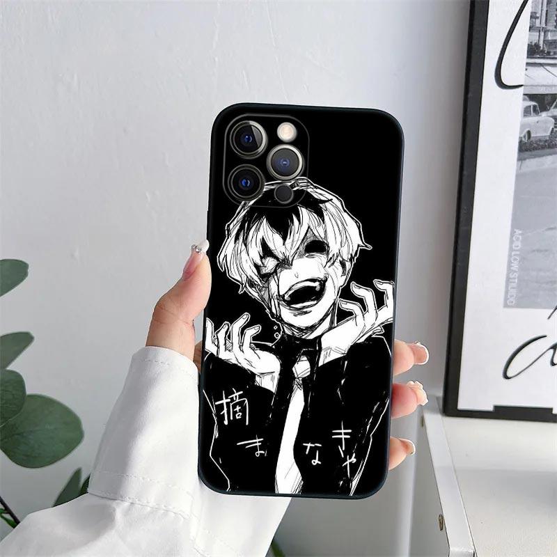 Tokyos Anime Ghouls Phone Case for iPhone 11 15 16 Pro Max Case Kens Kanekis Coque For Apple 13 Pro 14 Plus 12 Mini X Soft Cover