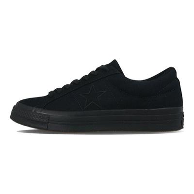 Converse One Star Leder Casual Rutschfest Langlebig Leicht Low Top Skate Schuhe Unisex Sneaker Schwarz 163380C