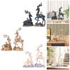 2 Stück Elch Statuen Figuren Familie Hochzeit Valentinstag Heimdeko Ornament Festival Geschenk Schlafzimmer Bücherregal Fengshui Ornament