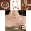 Pearl Animal Jewelry Set With Gold Small Bee Pendant And Earrings For Women