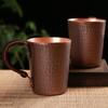 Vintage Pure Copper Coffee Mug ,Hammer Texture Weave Handle Breakfast Mule Milk Water Cup ,Handcrafted Tea Tumbler Tableware