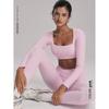 5-Color Solid Long Sleeve Yoga Set Women With High-Waisted Tapered Leggings Quick-Dry Stretch Fitness Outfit