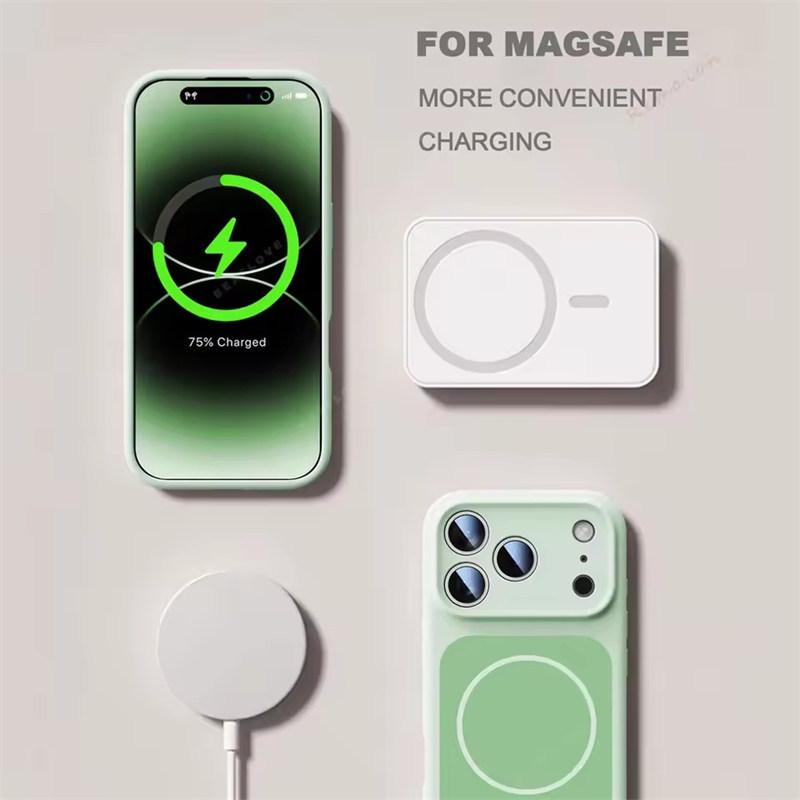 Wrist Strap Magnetic Phone Case For iPhone 17 Air 14 15 16 13 Pro Max Magsafe Liquid Lanyard Protector Cover