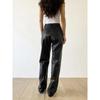 Women's High-Waisted Straight Leg Faux Leather Pants