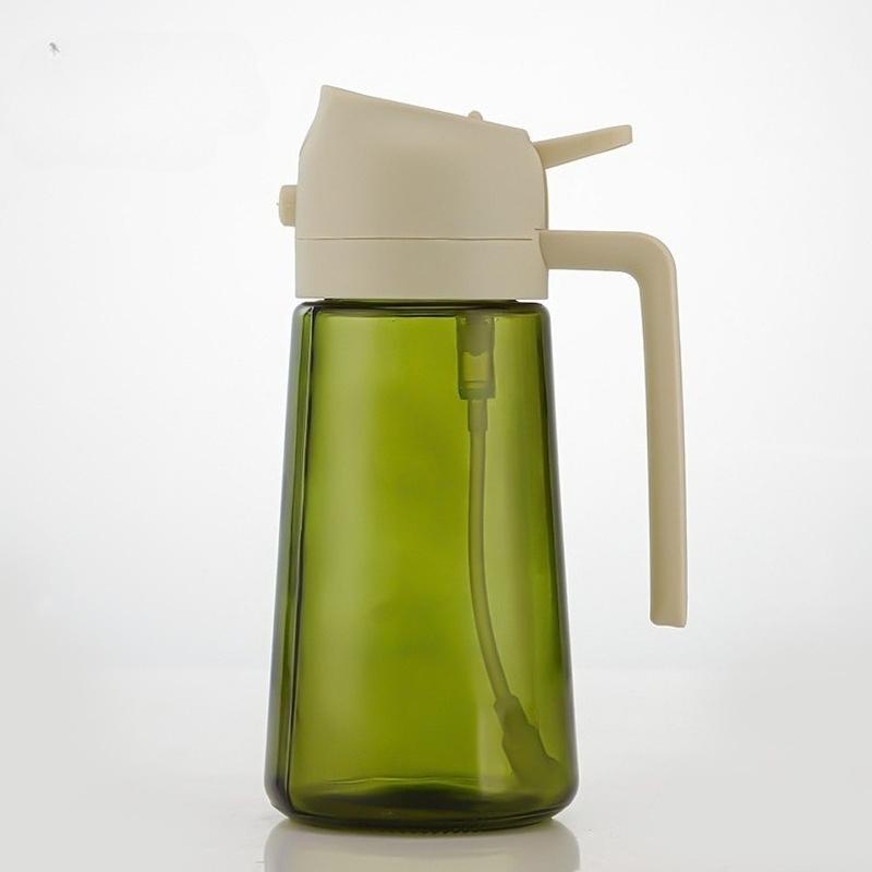 2in1 Black Glass Olive Oil Sprayer Lightproof Oil Dispenser for Cooking Salad Barbecue Kitchen Tools Refillable Spray Bottle