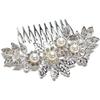 Kanzashi Hair Pin Comb Pearl Kimono Tomesode Wedding Entrance Ceremony Graduation Ceremony (design E) Pearl and Rhinestone Hair Accessory Large Pearl