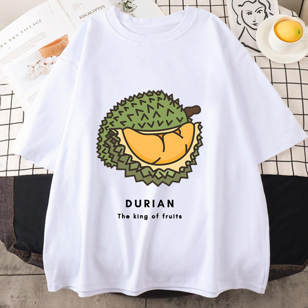 Durian T-shirt Women/men Tshirts 100% Cotton High Quality Shirt Graphic Print Short Sleeve Summer Loose Tees Fashion Casual Tops