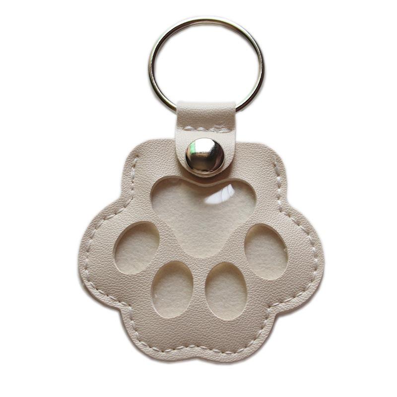 In-Stock Pet Hair Keepsake Keychain: Cute Cat Paw Print Storage Case