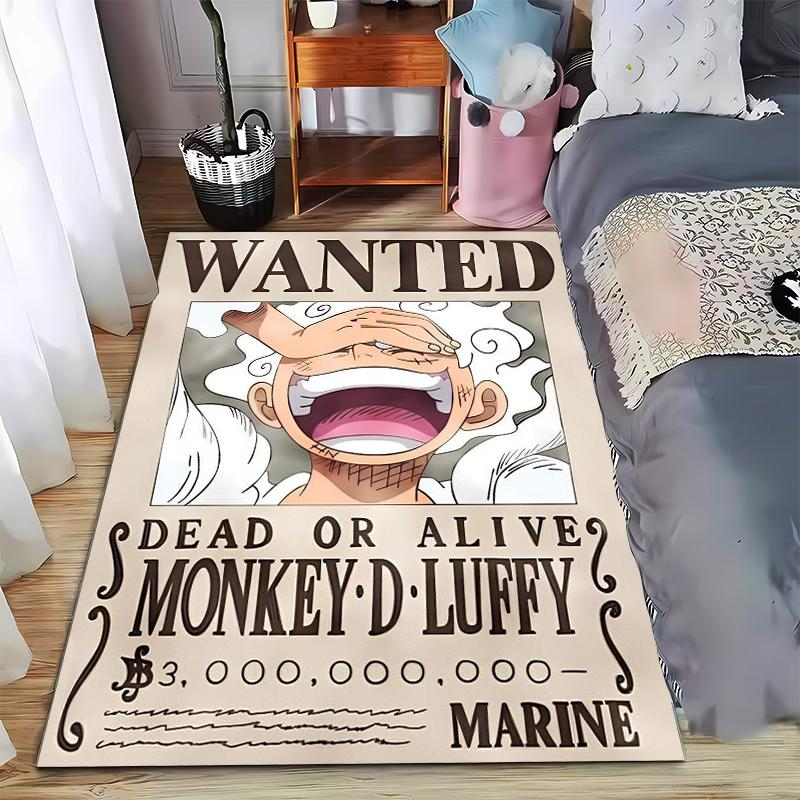 Wanted Poster Monkey D. Luffy Anime Print Carpet Home Décor  Suitable for use as an anti-slip for living room bedroom sofas 40x60cm( 15x23in )