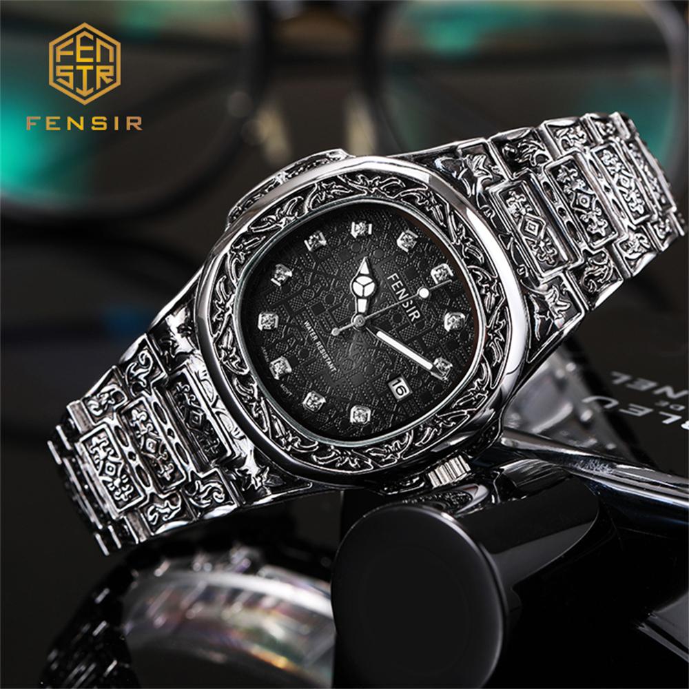 Men's Unique Luxury Retro Steel Strap Design Watches 2025 Unusual Sport Waterproof Watch For Man WristWatch Clock Reloj Hombre