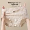 Women's Floral Print Mid-Waist Cotton Thong Panties