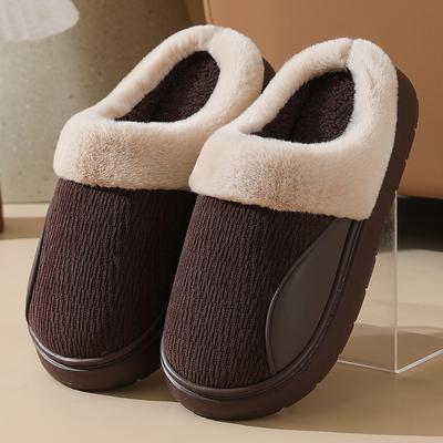 Fashion Fashion Women Fluffy Slippers for Autumn and Winter Indoor EVA Thick Sole Anti-Slip and Warm Unisex Slippers Pantuflas Mujer