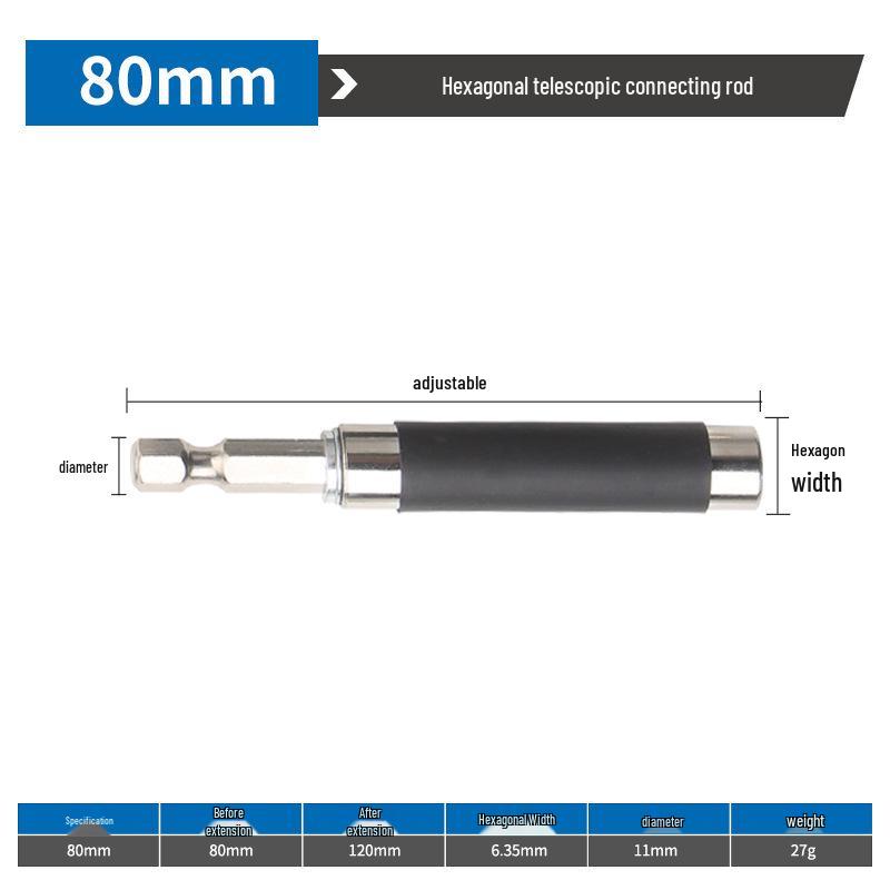Magnetic Telescopic Hex Socket Wrench Extension Rod