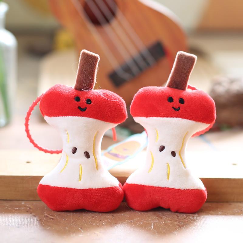 Apple Bone Small Heart Pendant Plush Toy Key Chain For Gift Decoration And