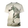 Summer Hot Selling Fashion Animal Horse 3D Printing Print Neutral Casual Harajuku Style Comfortable Short Sleeved Top
