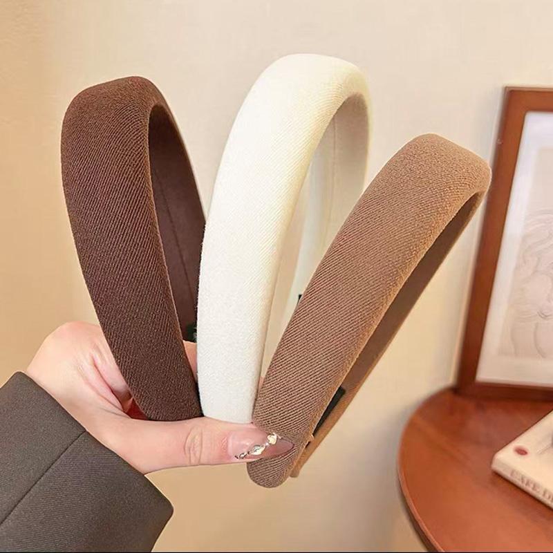 1/2/3/5pcs Wild Solid Color Sponge Headband for Women Fashion Girl Wash Face Wide Edge Simple Hair Band