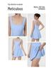 Women's Quick-Dry Backless Sports Dress: Dance, Running, Fitness, Anti-Exposure Tennis Skirt