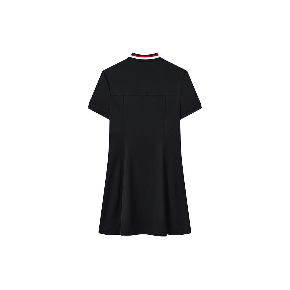 FILA Logo Solid Color Casual Sport Simple Fashion Modern Polo Short Sleeve Dress Women Dresses Legendary-Blue F51W421309A-NV