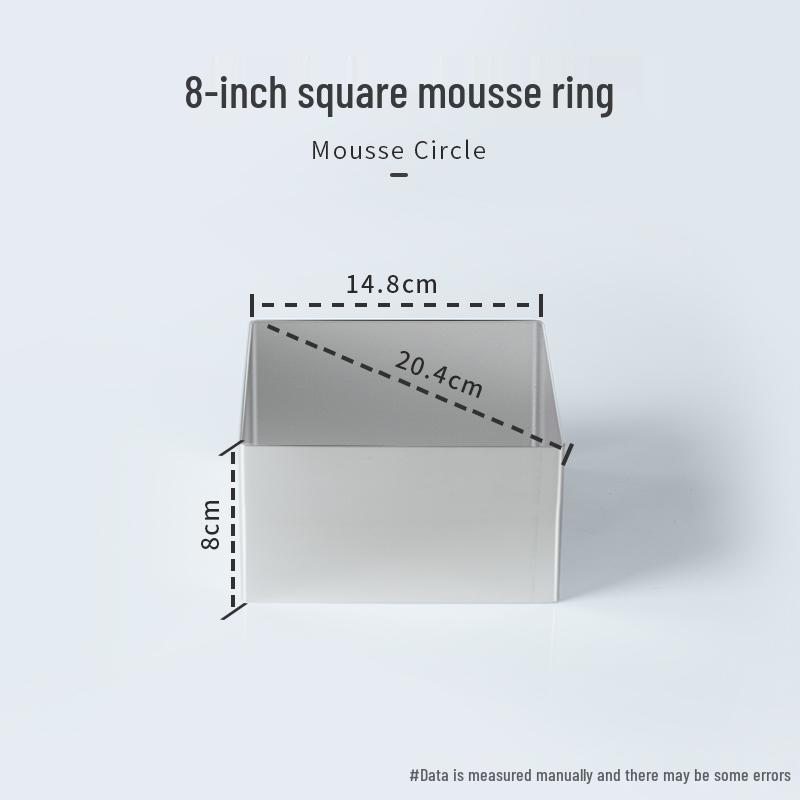Round Square Heart-Shaped Mousse & Tower Ring, 4-10 Inch, Stainless Steel Baking Mold.