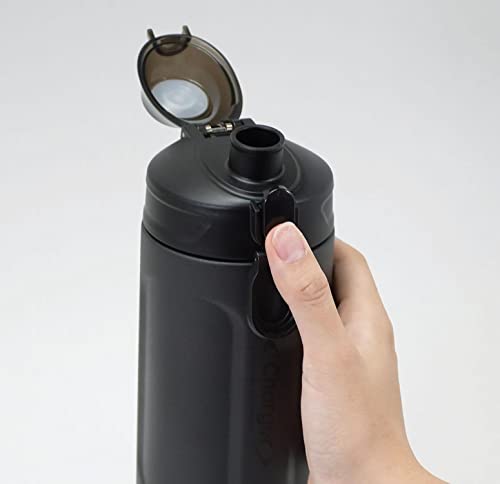 Pearl Metal Water Bottle, 1000ml/1L, Direct Drinking, Large Mouth, Insulated, Sports, Black, HB-6771