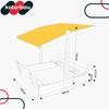 KOTARBAU® Large Wooden Sandbox with Yellow Roof, Impregnated, Closed, with Benches, Brown, 100 X 100 CM