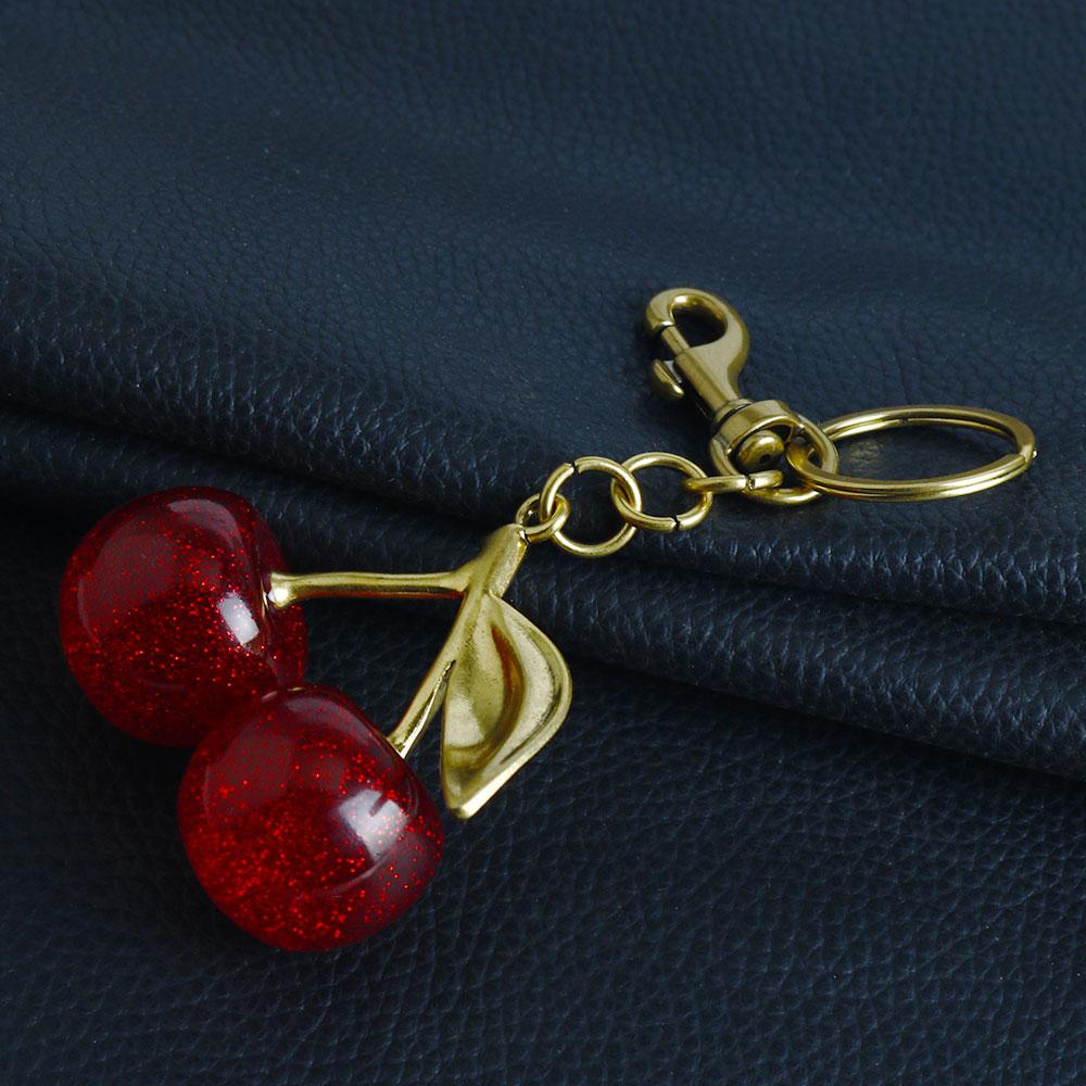 Módní Delicious Červená třešeň Klíčenka Letní Ovoce Třešně Přívěsek Klíčenka Pro ženy Muži Taška na šperky Příslušenství Dárek