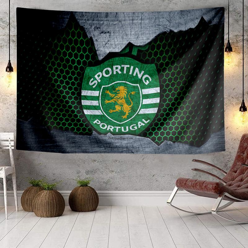 Sporting Portugal Crest Tapestry, Unique Design Tapestry, Wall Decor for Bedroom,Livingroom, Playroom,Heartwarming Fan Holiday Gifts