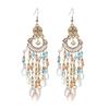 Long fringed earrings Bohemian water drop fringed earrings Ethnic vacation style stud earrings