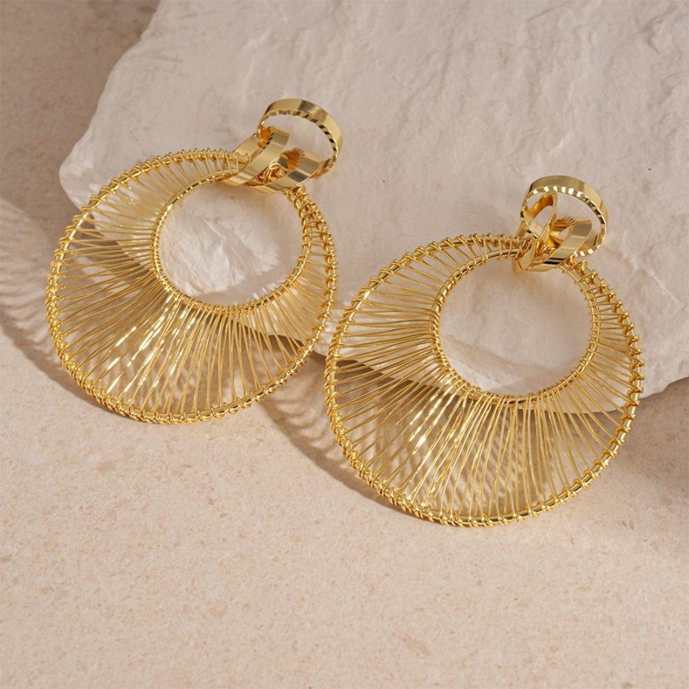 Textured Simple Metal Earrings Exquisite Exaggerated Eardrop Geometric Earring Drops  Gift