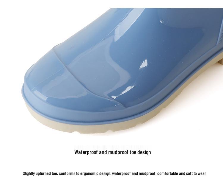 Женские 42 см Очень Высокие Нескользящие Утолщенные Водонепроницаемые Резиновые Сапоги для Путешествий, Уборки Столовой и Модной Носки