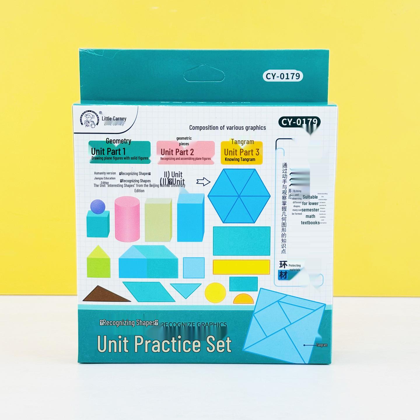 Little Kani Geometry Shapes Set for First Grade - Teach Students to Recognize Plane and Solid Geometric Shapes with Tangrams