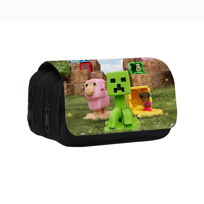Minecraft Film Steve Henry Bedruckte Doppellagige Schüler-Schreibwarentasche Für Schüler Und Bürogebrauch