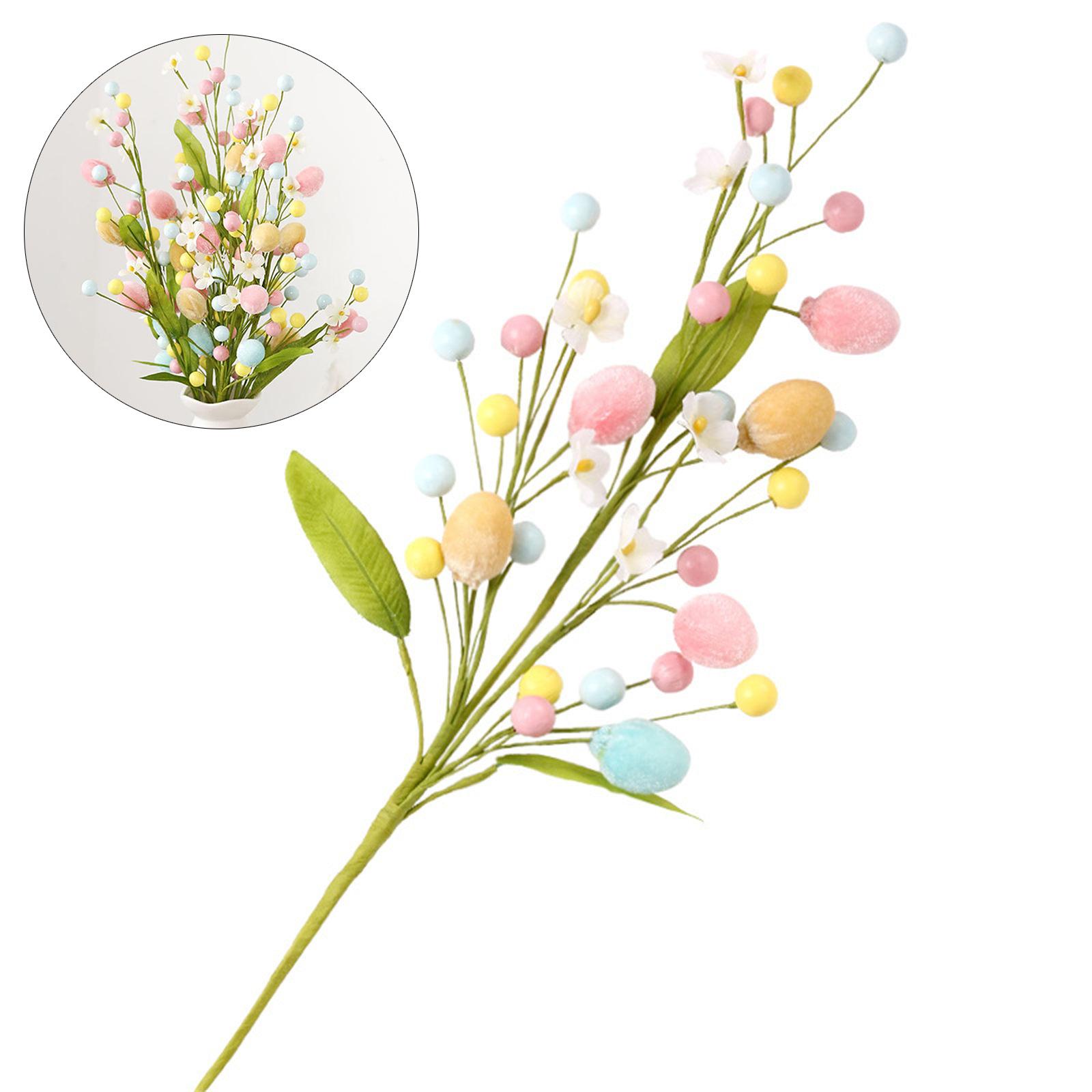 

Artificial Easter Flower Easter Flower Egg Stem Pastel Easter Eggs Branches Fine Craftsmanship for Festive Atmospheres