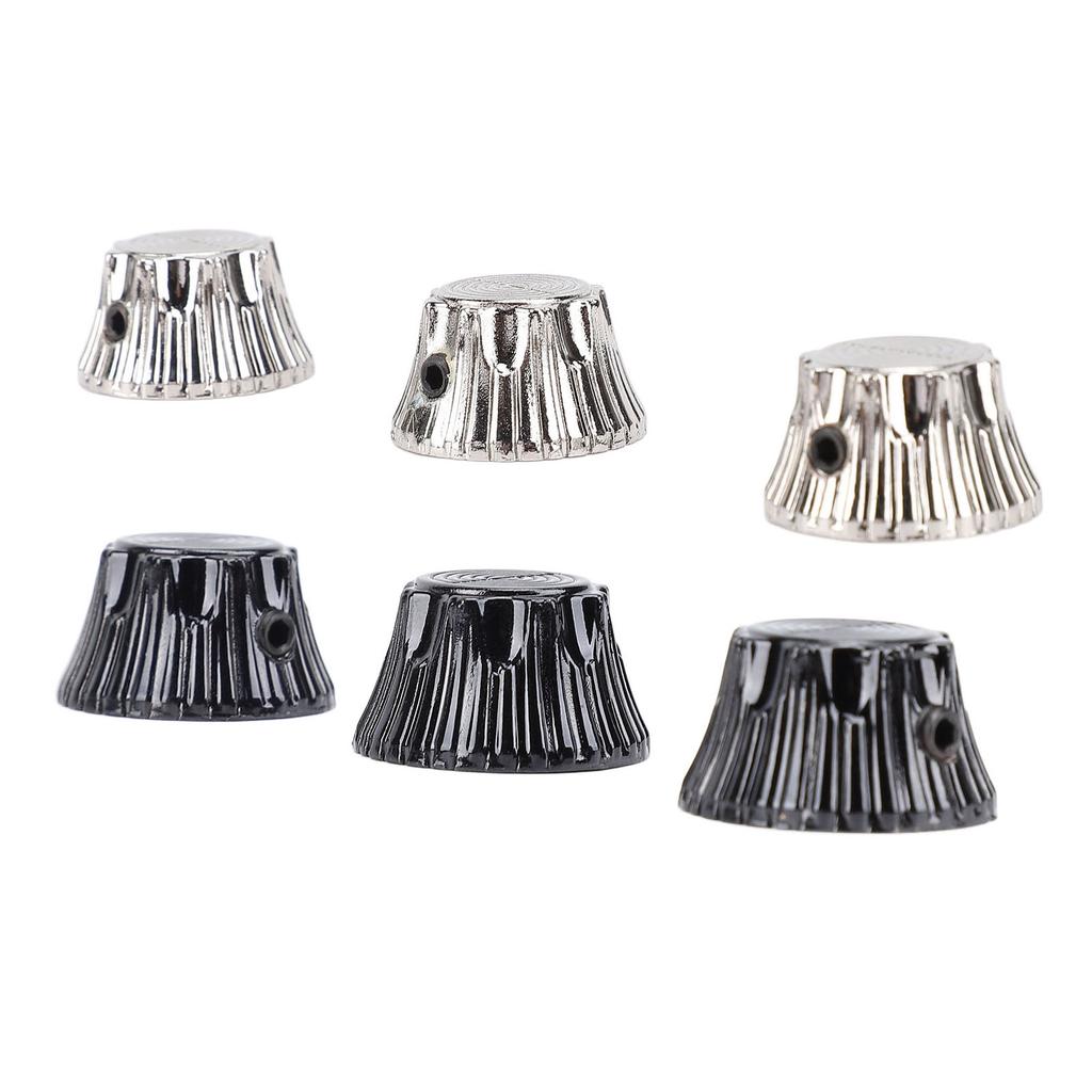 3Pcs Electric Guitar Knobs Metal Potentiometer Dome Top Hat Bell Volume Tone Control with Wrench