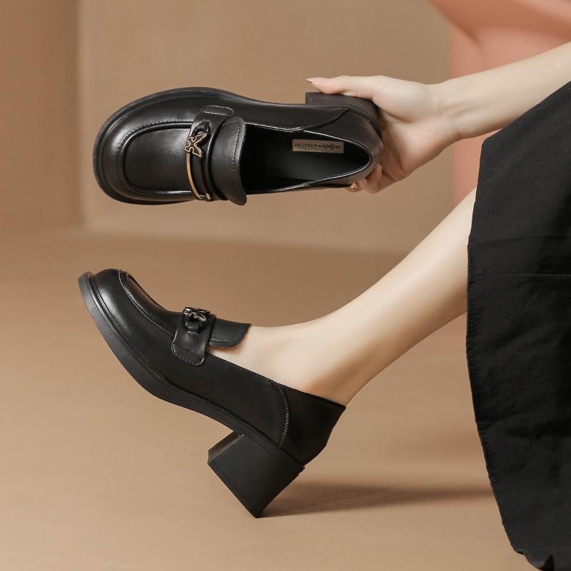 

Преподавательское интервью Маленькие кожаные туфли женские британские универсальные рабочие туфли на толстом каблуке туфли на высоком каблуке туфли на платформе женские 40 чёрный