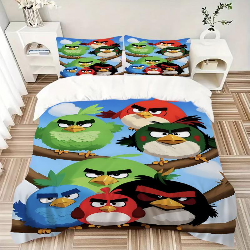 Angry Birds Branches Print 3Pcs Bedding Setduvet Cover With 2 Bedropillowcase Home Birthday Gift