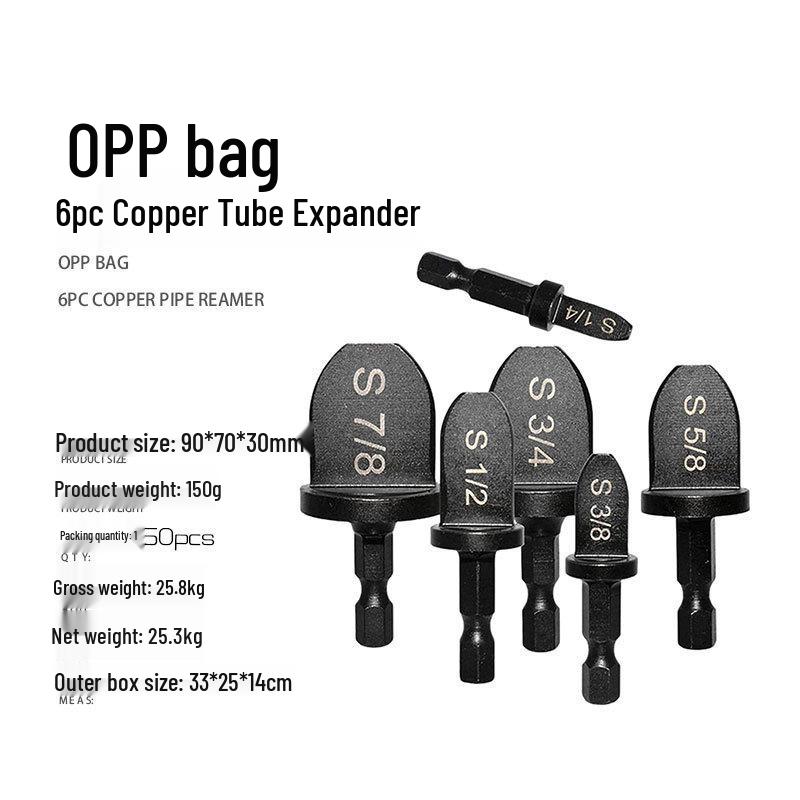 5-in-1 Electric Air Conditioner Copper Tube Expander, 6pc Set with Hex Handle