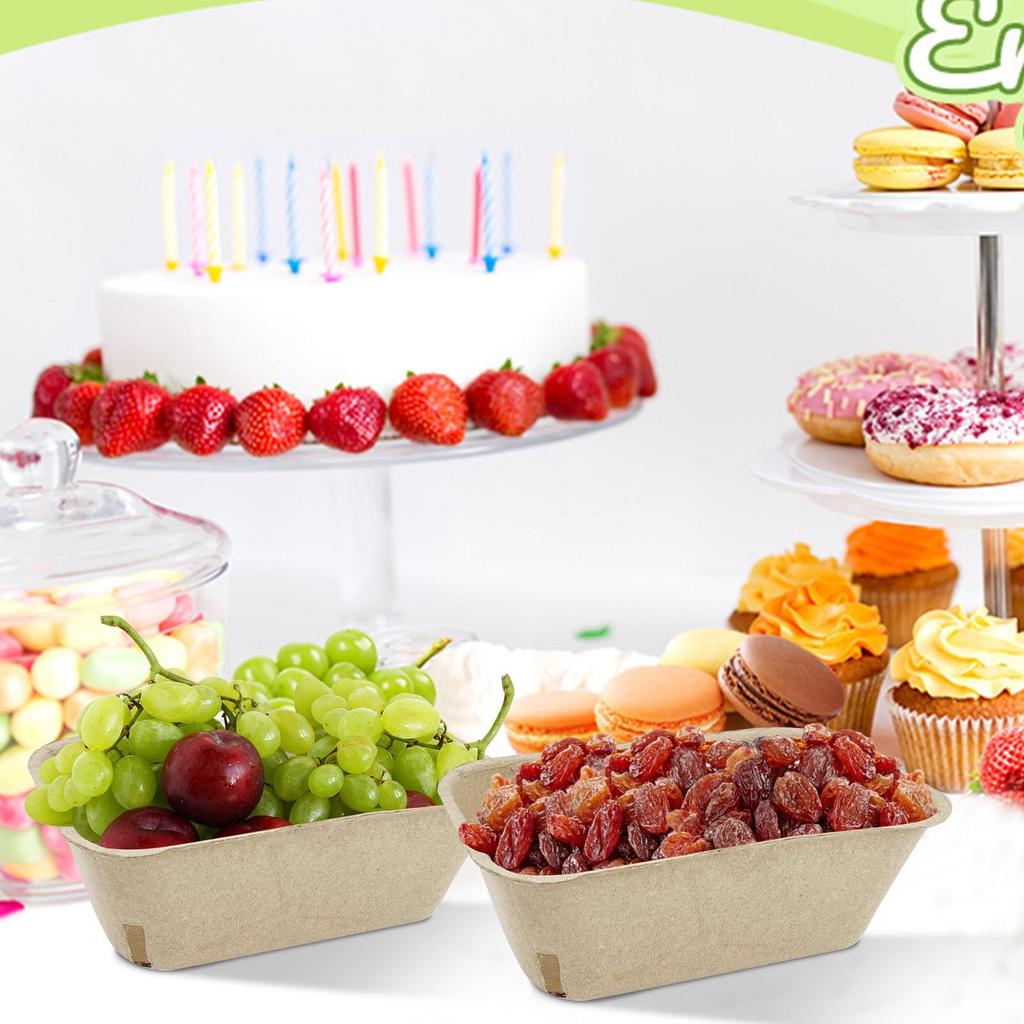 Berry Basket 50Pcs Fruit Storage Baskets Food Storage Organizer Paper Pulp Berry Tray Market Basket  for Kitchen Restaurant