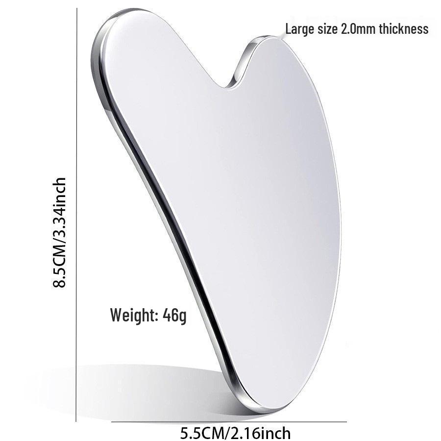 Stal nierdzewna, deska do masażu w kształcie serca do skrobania twarzy