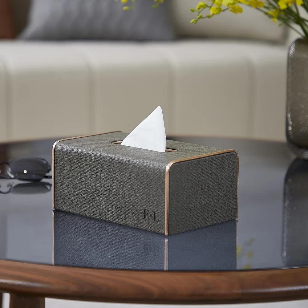 New Leather Living Room Hotel Office Car Paper Case Square Rectangle Storage Bag Organizer Boxes Decorative Tissue Box Holder