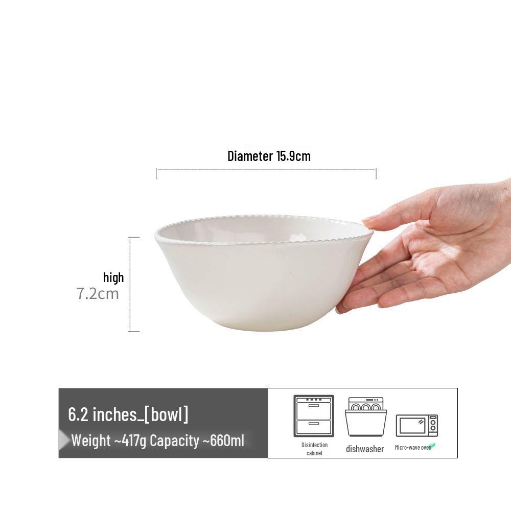 Retro Ceramic Large Bowls for Soup & Vegetables - Practical Tableware for Single Serving
