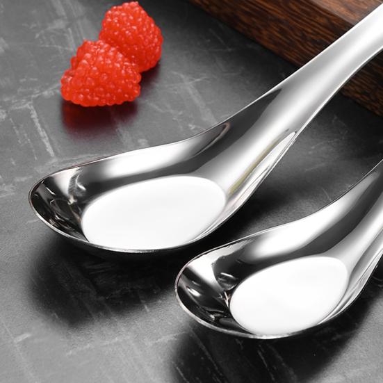 Soup Spoons Stainless Steel Dinner Spoons Heavy Duty Thick Short Handle Table Spoons for Soup Cereals Bouillon Dessert