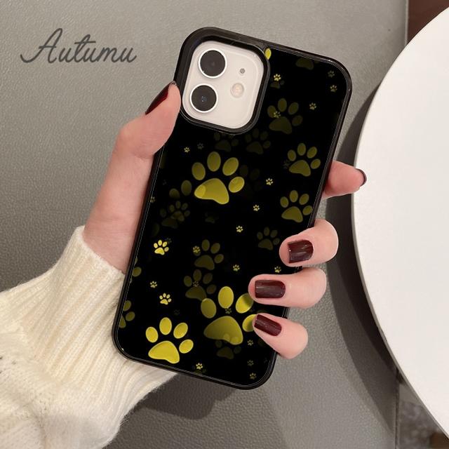 Cat Paw Print Art Phone Case for iPhone 11 12 13 14 Pro Max Mini X XR XS SE 2020 6S 7 8 Plus Samsung Galaxy S21 S22 Cover Shell